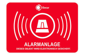 Aufkleber iSecur Alarmanlage