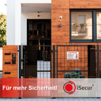 Hinweisschild "Zutritt für Unbefugte verboten", iSecur, Art. hin198, verschiedene Größen, alarmgesichert, Hinweis auf Videoüberwachung, Alarmanlage, Hinweisschild für Haus, Gebäude, Grundstück