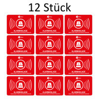 12 Alarmgesichtert Aufkleber 5 x 3,5 cm...