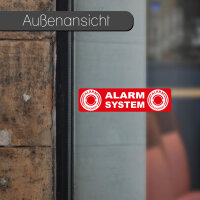 easydruck24de 10 Stück Aufkleber Alarm System I 12 x 3 cm I rot I Achtung Alarmgesichert I Fensterscheibe Tür Gebäude Garage Auto I wetterfest I außenklebend I hin046