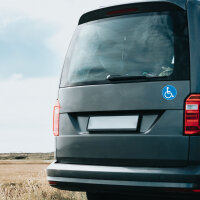 iSecur 2 Stück Rollstuhl-Aufkleber I Ø 10 cm I Behinderten-Aufkleber für Auto, Behinderten-Transport, Rollstuhl-Fahrer I UV- und witterungsbeständig I außenklebend I kfz393