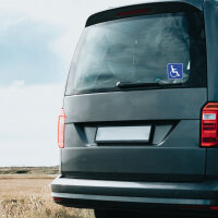 easydruck24de Rollstuhlfahrer Aufkleber I 10 x 10 cm I Innen-klebend I UV- geschützt und vergilbungsfrei I Rollstuhl-Fahrer Aufkleber für Transporter Fahrdienst Betreuer I hin079