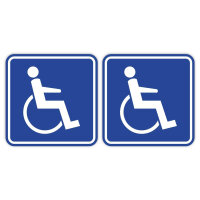 easydruck24de 2 Stück Rollstuhl-Aufkleber I 10 x 10...
