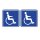 2er Set Rollstuhl-Aufkleber I 10 x 10 cm Innen-klebend Rollstuhl-Fahrer I Aufkleber für Transporter Fahrdienst Betreuer I hin_465