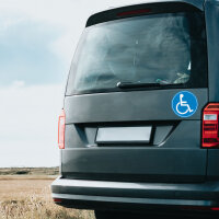 iSecur 2 Stück Rollstuhl-Aufkleber I Ø 20 cm I Behinderten-Aufkleber für Auto, Behinderten-Transport, Rollstuhl-Fahrer I außenklebend I UV- und witterungsbeständig I kfz809