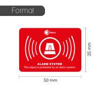 iSecur 6 Stück Aufkleber Alarm System außenklebend I 5 x 3,5 cm I Hinweis auf Alarmanlage alarmgesichert I Haus Auto LKW Baumaschinen I auf Englisch I UV- und witterungsbeständig I hin241