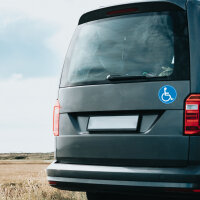 iSecur Rollstuhl-Aufkleber I Ø 15 cm I Behinderten-Aufkleber für Auto, Behinderten-Transport, Rollstuhl-Fahrer I außenklebend I UV- und witterungsbeständig I kfz394