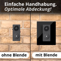iSecur Blende passend für Aqara Doorbell Camera Hub G410 aus Acryl schwarz I Video-Doorbell I Klingelschild I 140 x 175 mm I Türstation Platte für Klingel I az285