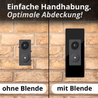 iSecur Blende passend für Aqara Doorbell Camera Hub G410 aus Acryl schwarz I Video-Doorbell I Klingelschild I 100 x 260 mm I Türstation Platte für Klingel I az286