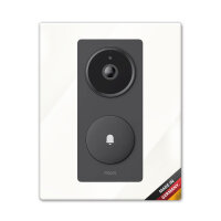 iSecur Blende passend für Aqara Doorbell Camera Hub G410 aus Acryl weiß I Video-Doorbell I Klingelschild I 140 x 175 mm I Türstation Platte für Klingel I az288