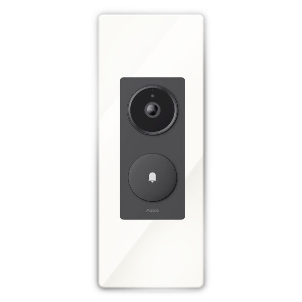iSecur Blende passend für Aqara Doorbell Camera Hub G410 aus Acryl weiß I Video-Doorbell I Klingelschild I 100 x 260 mm I Türstation Platte für Klingel I az289