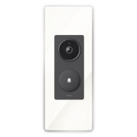 iSecur Blende passend für Aqara Doorbell Camera Hub G410 aus Acryl weiß I Video-Doorbell I Klingelschild I 100 x 260 mm I Türstation Platte für Klingel I az289