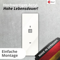iSecur Blende passend für Aqara Doorbell Camera Hub G410 aus Acryl weiß I Video-Doorbell I Klingelschild I 100 x 260 mm I Türstation Platte für Klingel I az289