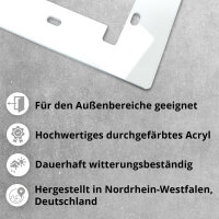iSecur Blende passend für Aqara Doorbell Camera Hub G410 aus Acryl weiß I Video-Doorbell I Klingelschild I 100 x 260 mm I Türstation Platte für Klingel I az289