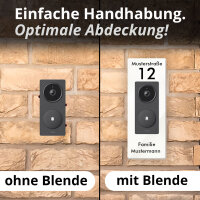 iSecur Acryl Blende personalisiert Premium weiß - Passend für Aqara Doorbell Camera Hub G410 - Edle Türstation-Platte 260x100 mm - Klingelschild mit Wunschdruck I az290