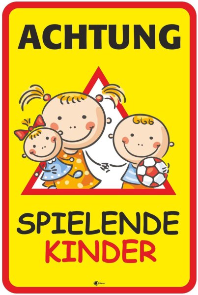 XXL Warnschild I Spielende-Kinder I Aluverbund-Schild I 40 x 60 cm I hin_405