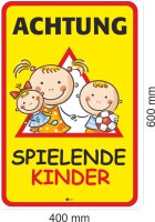 XXL Warnschild I Spielende-Kinder I Aluverbund-Schild I 40 x 60 cm I hin_405