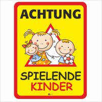 XL Warnschild I Spielende-Kinder I Aluverbund-Schild I 30...