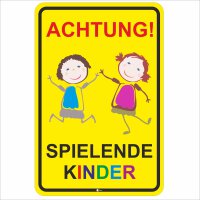 XXL Warnschild I Spielende-Kinder I Aluverbund-Schild I 40 x 60 cm I hin_399