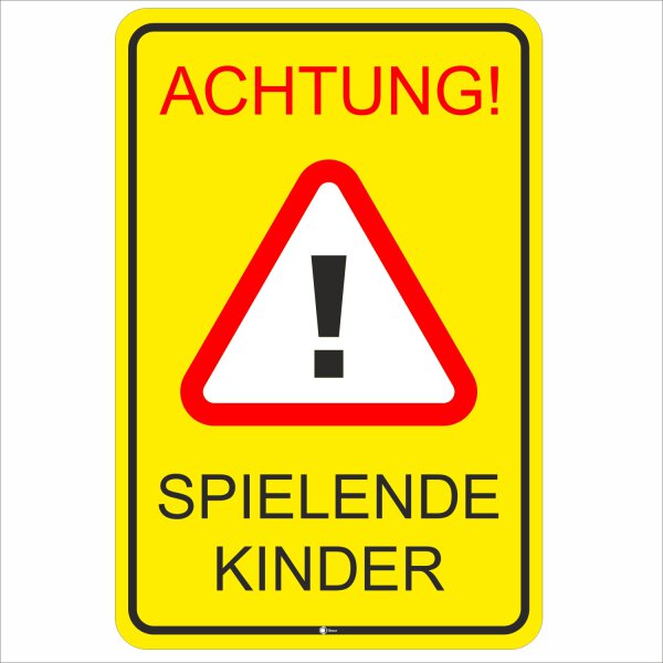 XXL Warnschild I Spielende-Kinder I Aluverbund-Schild I 40 x 60 cm I hin_401