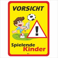 XL Warnschild I Spielende-Kinder I Aluverbund-Schild I 30 x 40 cm I hin_402