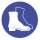 Gebotsaufkleber Fußschutz benutzen, Art. hin_141, DIN 4844-2, Ø 9cm, Hinweis, Achtung, Warnhinweis, Gebotshinweis, Fußschutz benutzen, Sicherheitsschuhe 