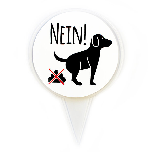 iSecur Steckschild NEIN! I Größe 16 x 24 cm I Hunde koten verboten, keine Hundetoilette I zum Stecken für Rasen Wiese Erde I wetterfest I hin280