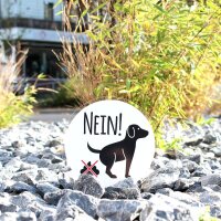 iSecur Steckschild NEIN! I Größe 16 x 24 cm I Hunde koten verboten, keine Hundetoilette I zum Stecken für Rasen Wiese Erde I wetterfest I hin280