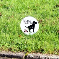 iSecur Steckschild NEIN! I Größe 16 x 24 cm I Hunde koten verboten, keine Hundetoilette I zum Stecken für Rasen Wiese Erde I wetterfest I hin280