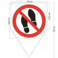 iSecur Steckschild Betreten verboten I Größe 20 x 30 cm I Hinweis-Schild Symbol-Schild Kein Durchgang Zutritt I zum Stecken für Rasen Wiese Erde I hin281