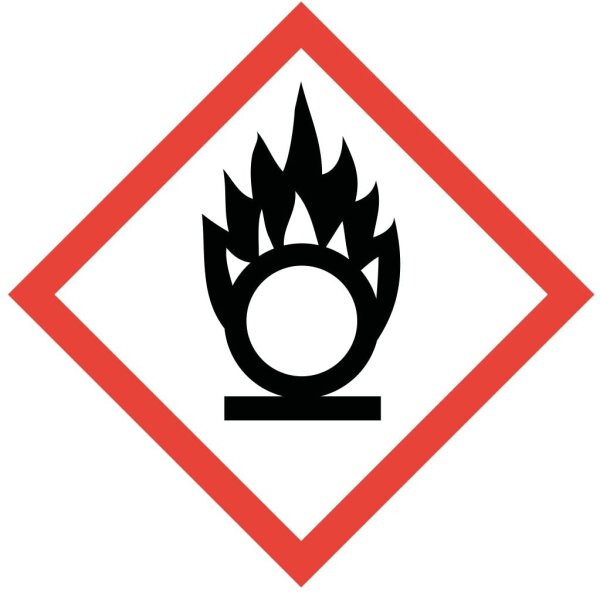 Gefahrstoffaufkleber "GHS03:Brandfördernd", hin_149, 10x10cm, Gefahrstoffsymbol, GHS-Kennzeichnung, Achtung, Warnung, Vorsicht, Hinweis
