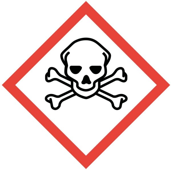 Gefahrstoffaufkleber I GHS06: Sehr giftig I 10 x 10 cm I Gefahrstoffsymbol zur Sicherheit I GHS-Kennzeichnung I Achtung I Warnung I Vorsicht I Hinweis I hin_150