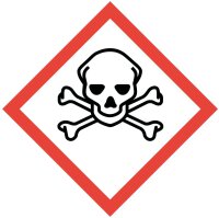 Gefahrstoffaufkleber I GHS06: Sehr giftig I 10 x 10 cm I Gefahrstoffsymbol zur Sicherheit I GHS-Kennzeichnung I Achtung I Warnung I Vorsicht I Hinweis I hin_150