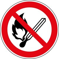 Verbotsaufkleber "P003: Keine offene Flamme",...