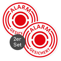 iSecur 2 Stück Aufkleber Alarmgesichert I 40 mm I...