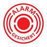 2 St&uuml;ck Aufkleber Alarm Alarmgesichert, Digitaldruck, 40mm Durchmesser Art. 004