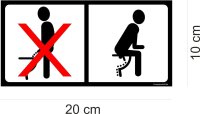 Toiletten-Aufkleber Bitte im Sitzen pinkeln I 20 x 10 cm I hin_096