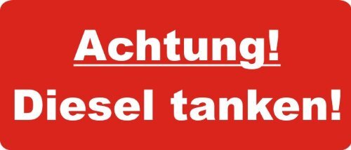 easydruck24de Diesel tanken Aufkleber - Achtung! Diesel tanken! - Hinweis-Aufkleber 7 cm für Tankdeckel im Auto LKW Maschinen I hin439