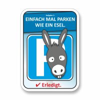 Parken wie ein Esel Auto-Scheiben-Aufkleber