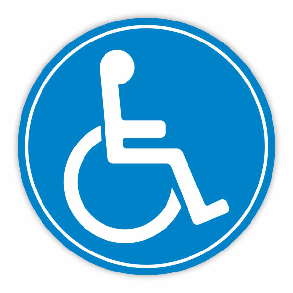 iSecur Rollstuhl-Aufkleber innenklebend I Ø 10 cm I UV- und witterungsbeständig I permanent haftend I Hinweis-Sticker Behinderten-Symbol fürs Auto I kfz398