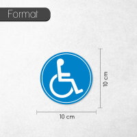 iSecur Rollstuhl-Aufkleber innenklebend I Ø 10 cm...