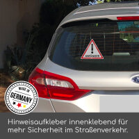 iSecur Fahrzeug-Aufkleber Anfänger! Innenklebend I 12,6 x 11 cm I Vorsicht Achtung Fahranfänger I für Kfz Auto LKW I hin_290