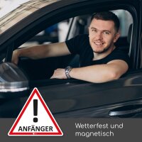 iSecur Auto-Magnet-Schild Anfänger! I 9,8 x 8,5 cm I Vorsicht Achtung Fahranfänger I für Kfz Auto LKW I UV-beständig und wetterfest I magnetische Rückseite I hin288