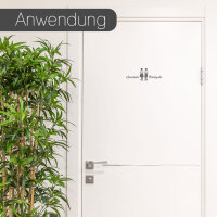 younikat WC Aufkleber Getränke-Rückgabe in silber I Frau und Mann Symbol mit Text I 19,5 x 7 cm I Unisex Tür-Aufkleber Wand-Sticker für Toilette und Gäste-WC I UV- und witterungsbeständig I dv418