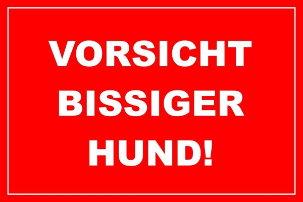 Hinweisaufkleber "Vorsicht bissiger Hund", iSecur®, 12x8cm, hin191, Achtung, Vorsicht, Warnung, Hinweis auf Hund, Vorsicht bissiger Hund, Wachhund, Türaufkleber, zur Abschreckung vor Einbrechern