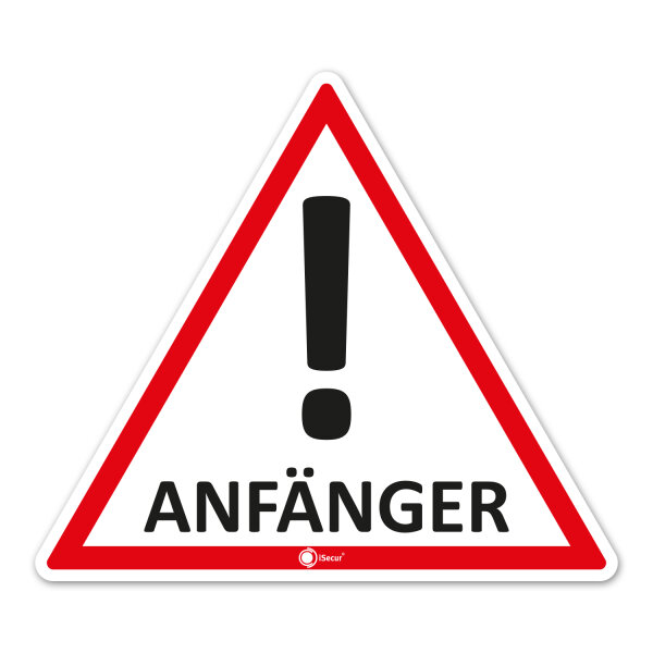 iSecur Fahrzeug-Aufkleber Anfänger! I 10 x 8,7 cm I Vorsicht Achtung Fahranfänger I für Kfz Auto LKW I wetterfest UV-beständig Waschanlagen-geeignet I hin094