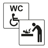 2 Aufkleber "Behinderten-WC / Wickelraum", Art....