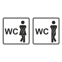 2 Aufkleber "Damen / Herren WC", Art....