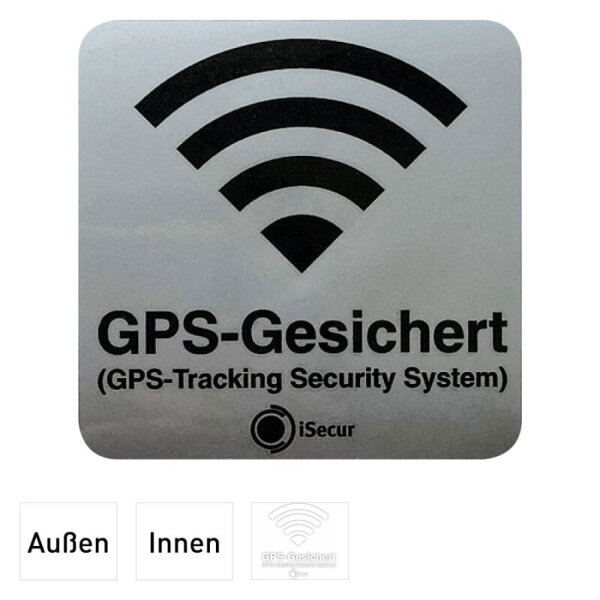 3er Aufkleber-Set GPS-Gesichert I 6 x 6 cm