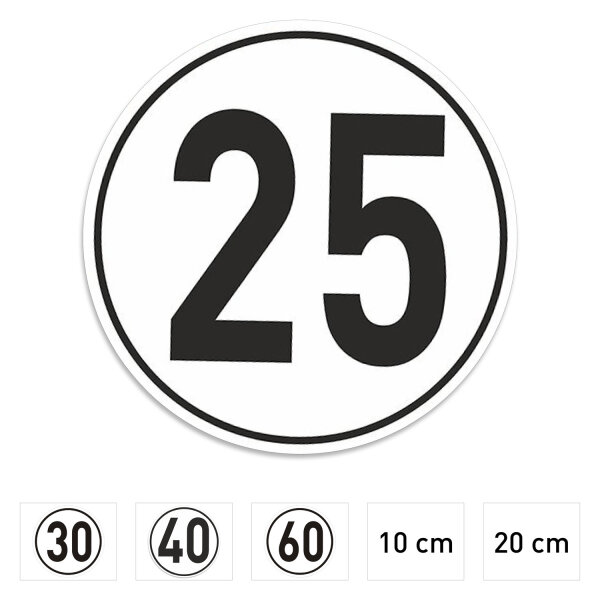 km/h Aufkleber I Größe Ø 10 cm I Geschwindigkeitsaufkleber für Kraftfahrzeuge und Hänger I Auto Traktor I kfz